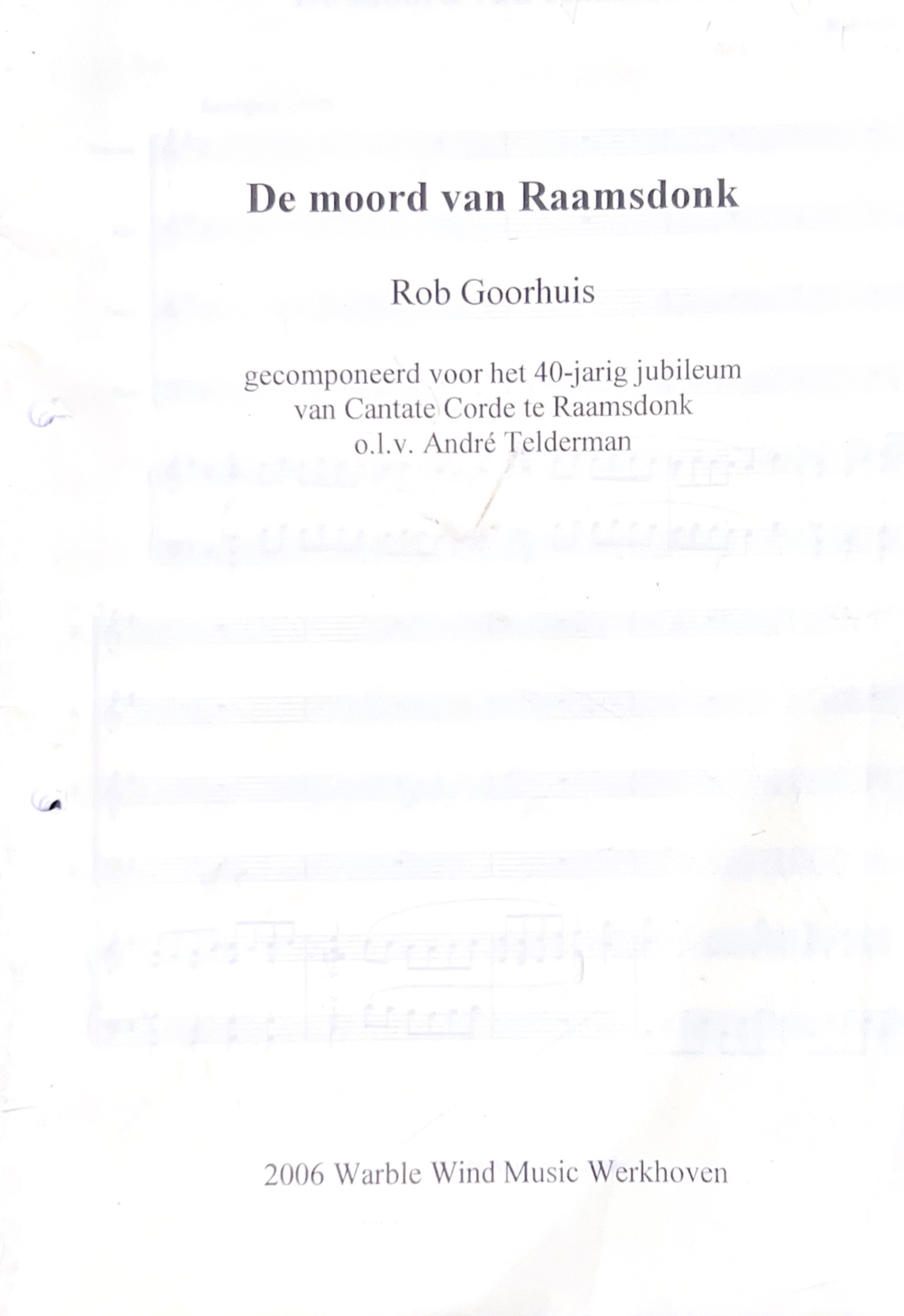 Kaft van De Moord van Raamsdonk (muziek)