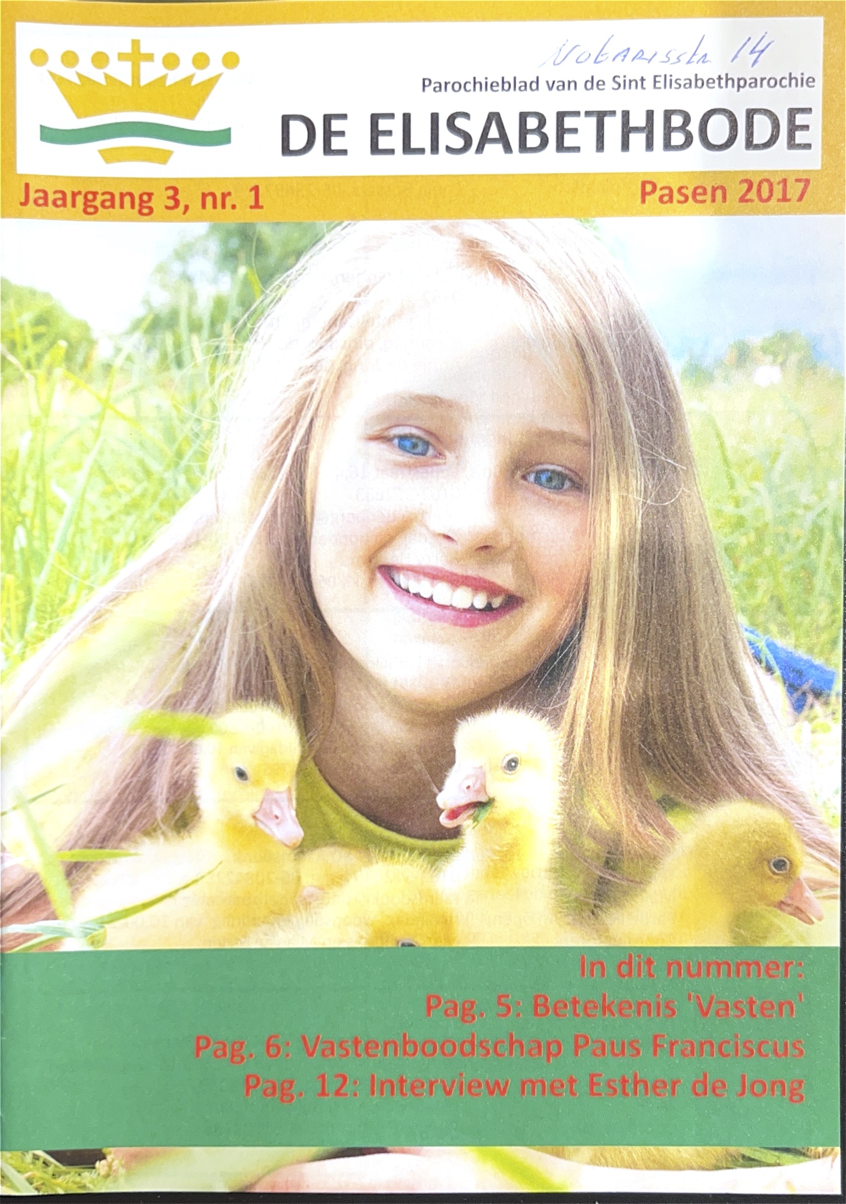 Kaft van De Elizabethbode Pasen 2017