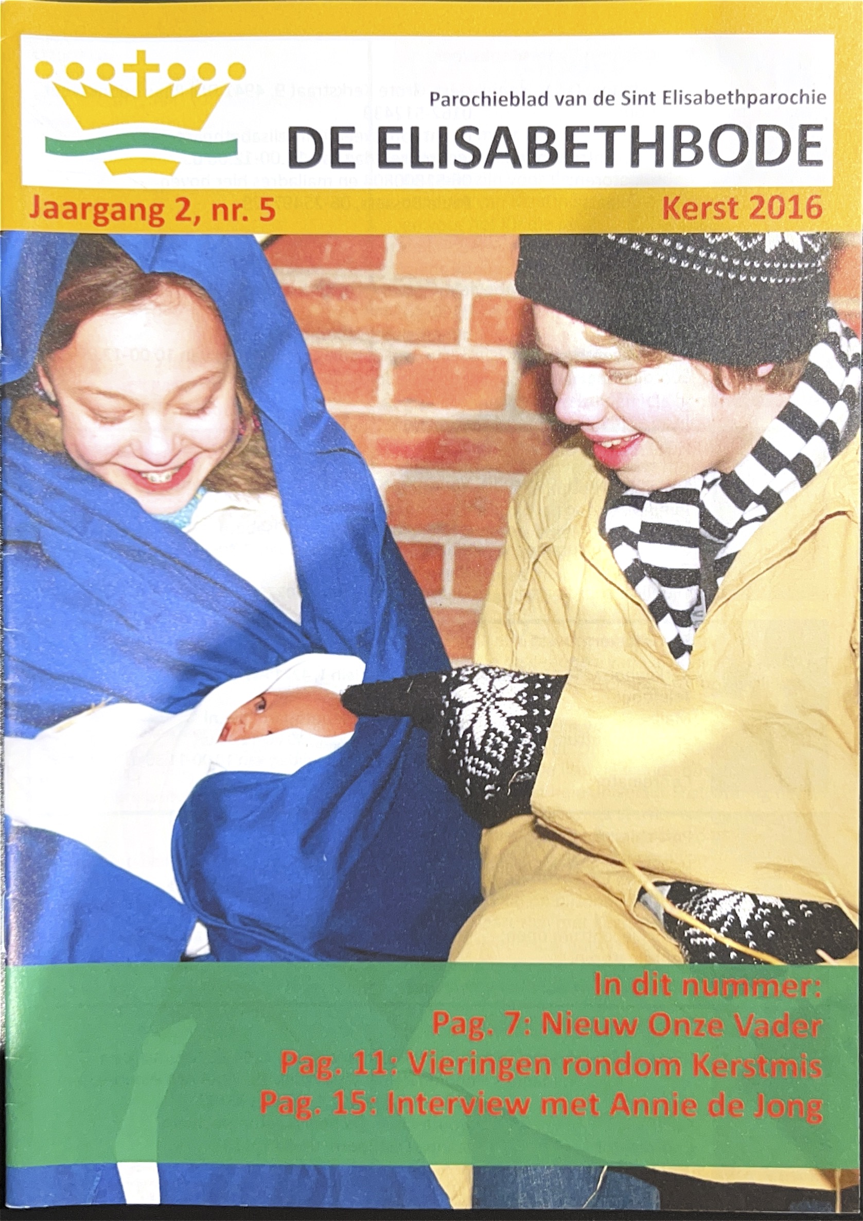 Kaft van De Elizabethbode kerst 2016