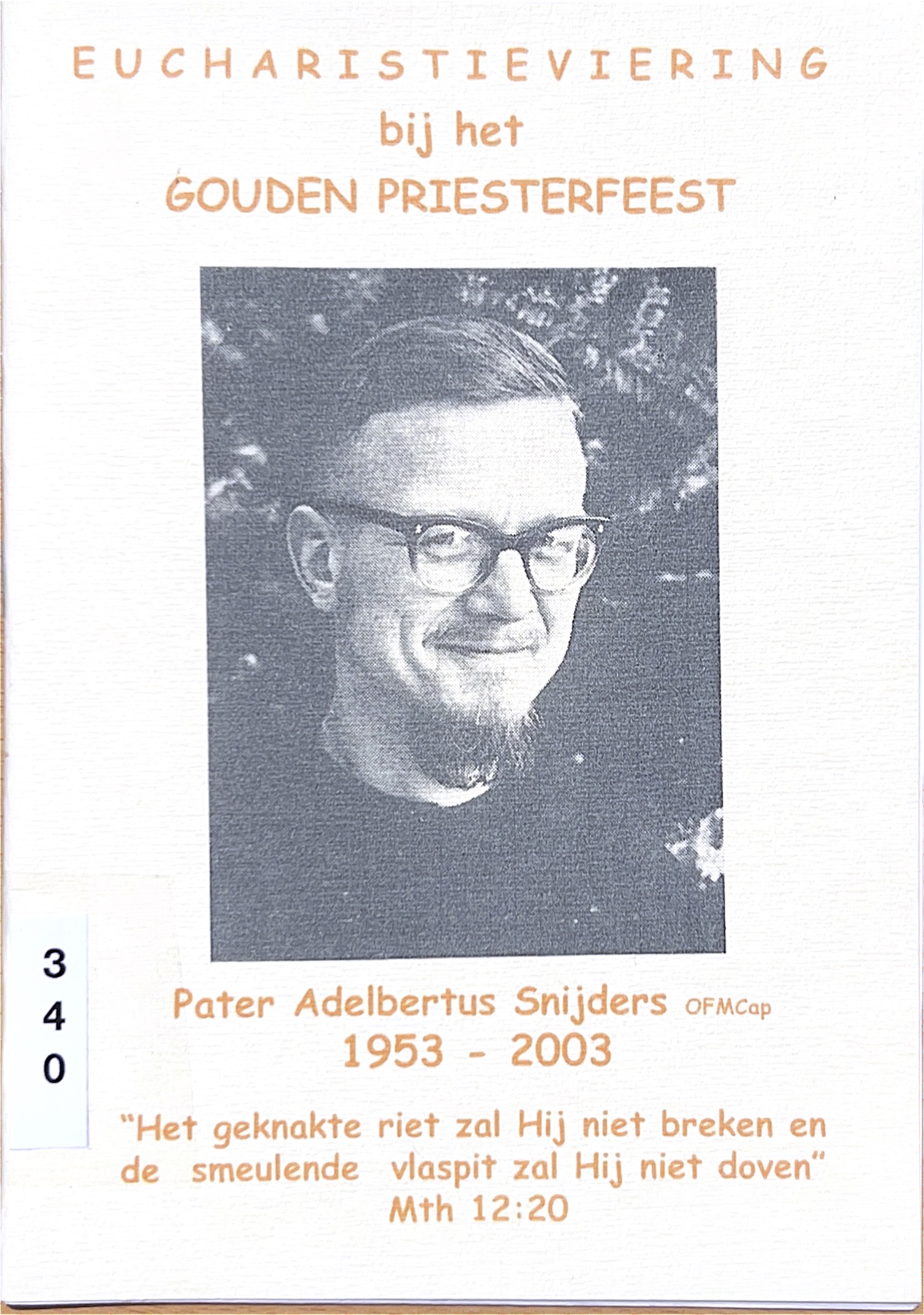 Kaft van Pater Adelbertus Snijders