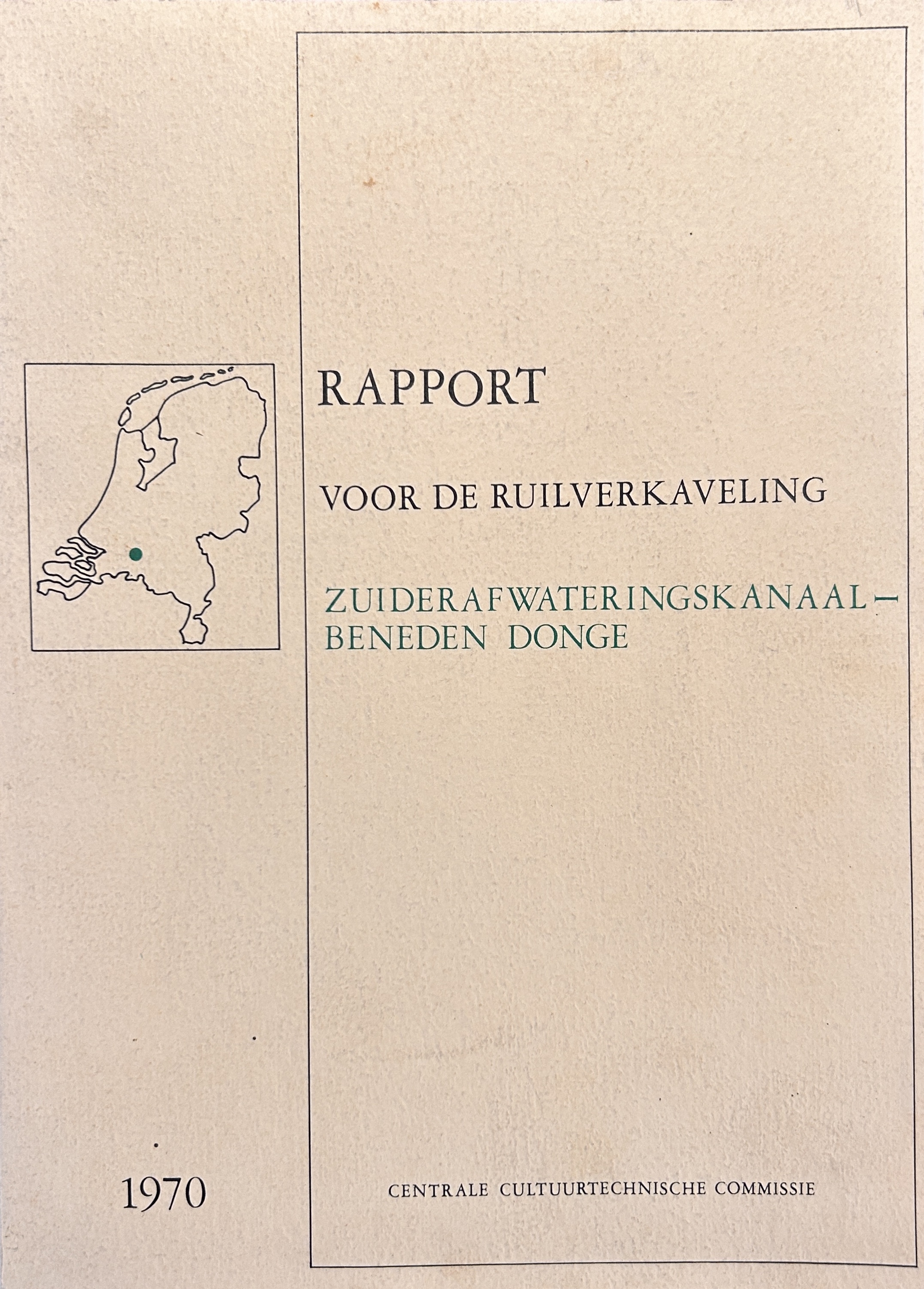 Kaft van Rapport voor de ruilverkaveling