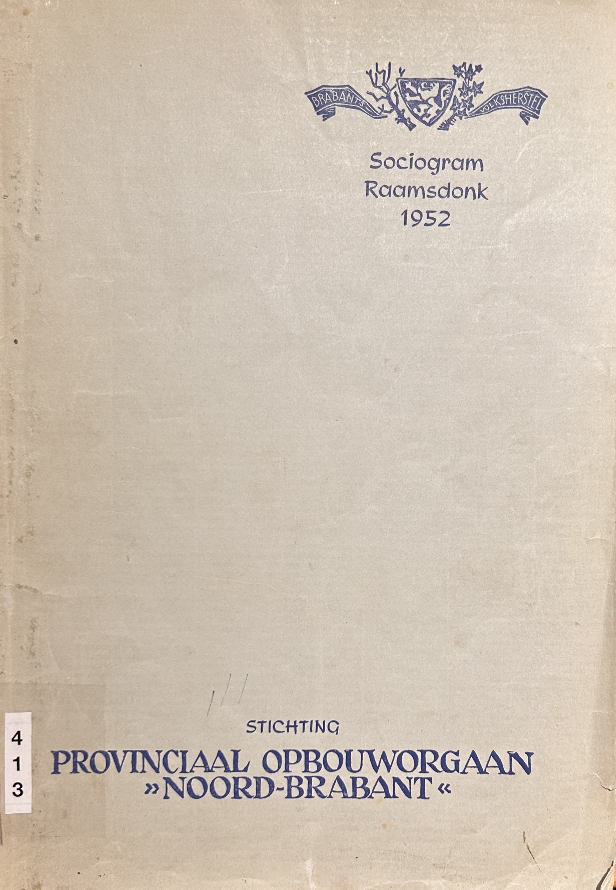 Kaft van Sociogram Raamsdonk 1952