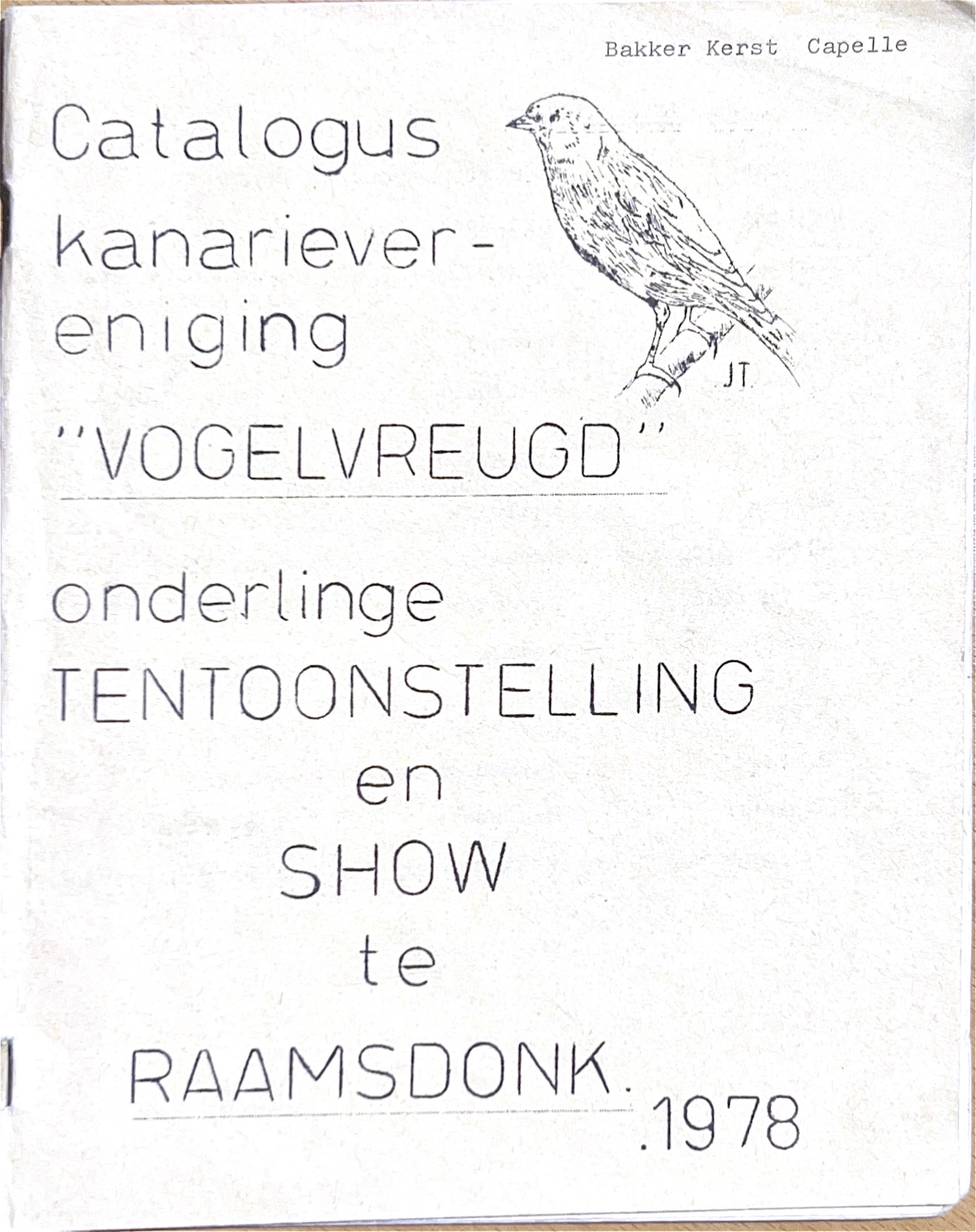 Kaft van Catalogus kanarievereniging 